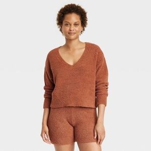 Women's Cozy Yarn Pullover Sweater - Stars Above Brown